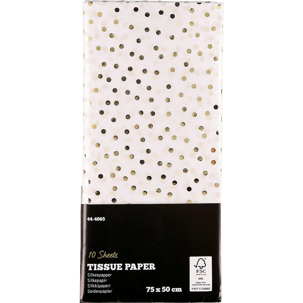 Clas Ohlson Silkepapir Prikker Gull