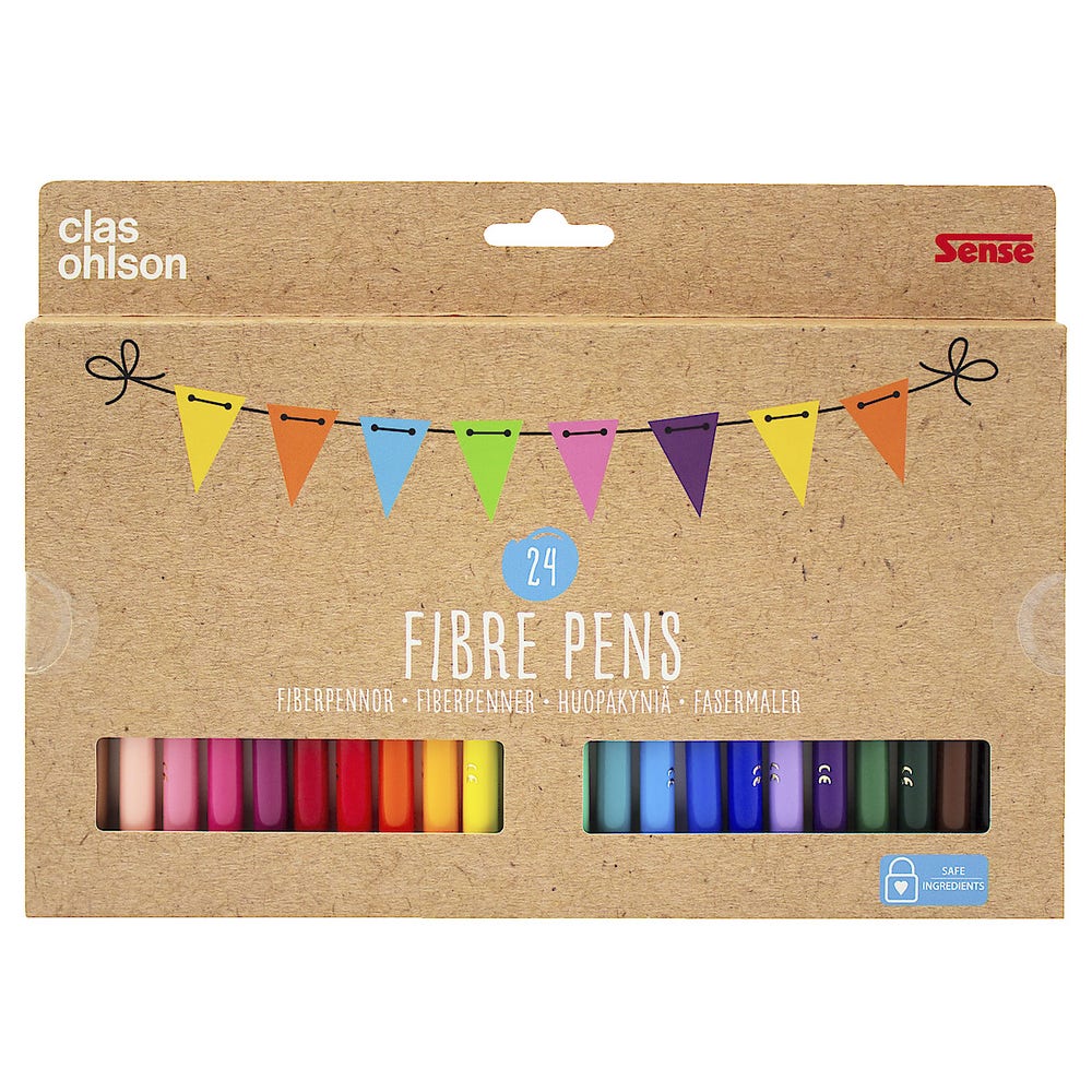 Clas Ohlson Tusjer med tynn spiss 24 stk