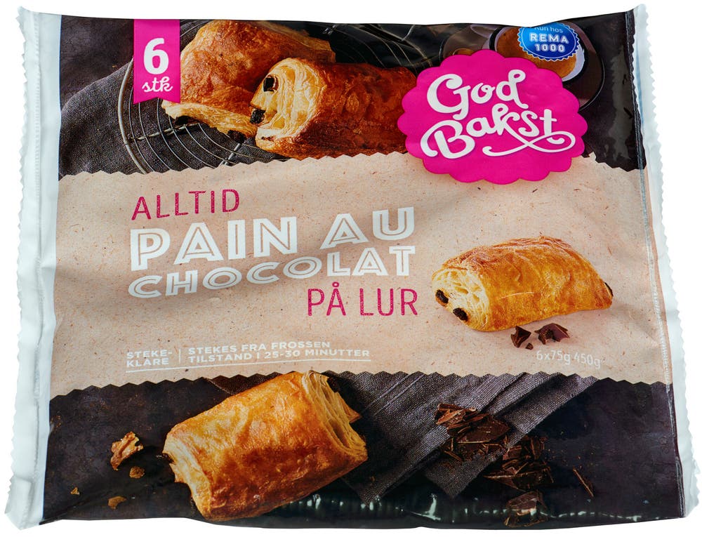 God Bakst Pain Au Chocolat 6 stk