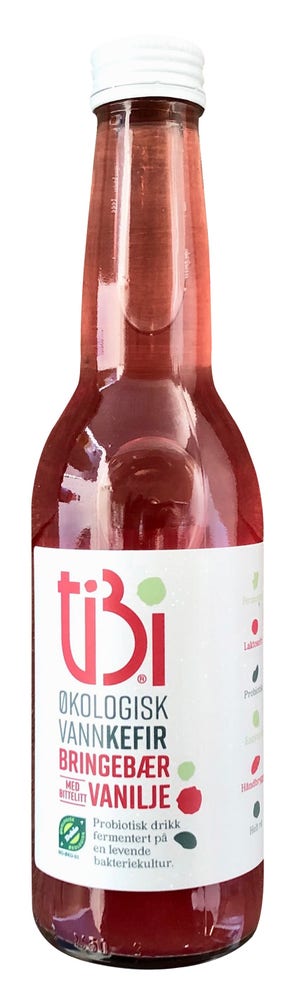 Tibi Vannkefir Vannkefir Bringebær og Vanilje