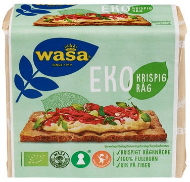 Wasa Knekkebrød Eko Krispig Råg Økologisk