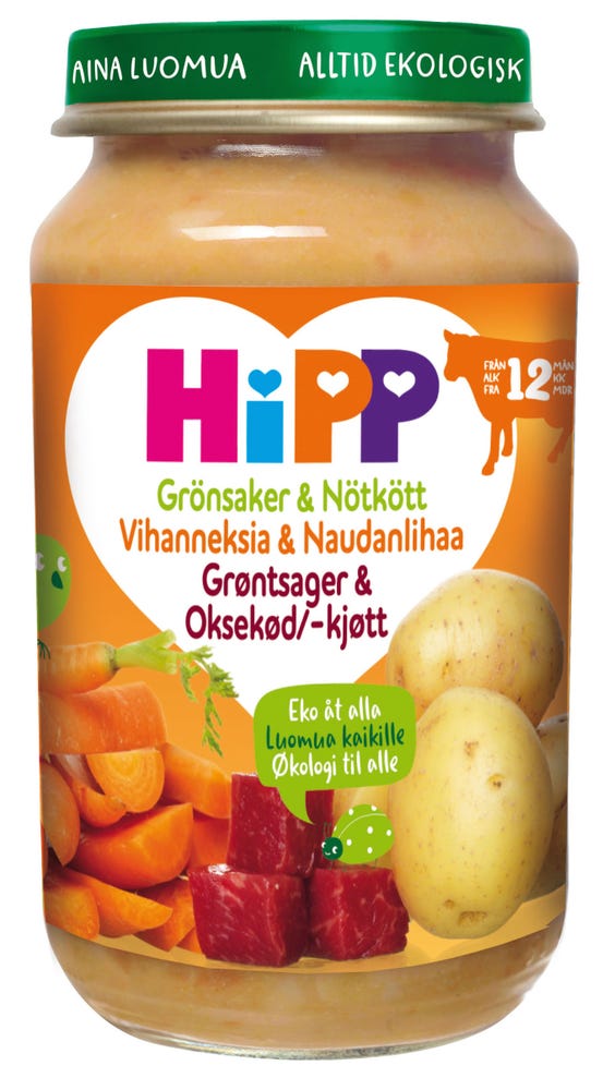 Hipp Grønnsaker & Oksekjøtt Fra 12 mnd