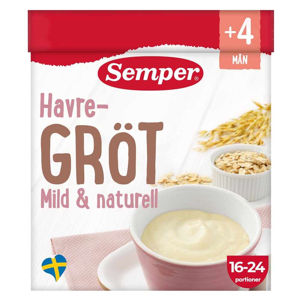 Semper Havregrøt Mild & Naturell Fra 4 mnd