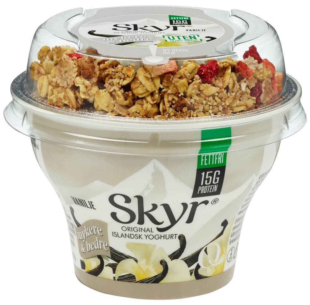 Q-meieriene Skyr Vanilje Müsli Uten Tilsatt Sukker