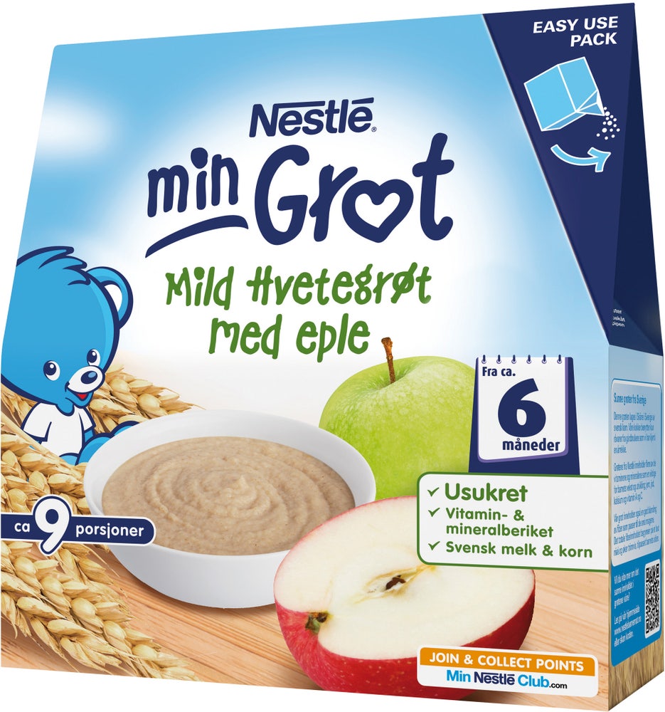 Nestlé Mild Hvetegrøt Med Eple Fra 6 mnd