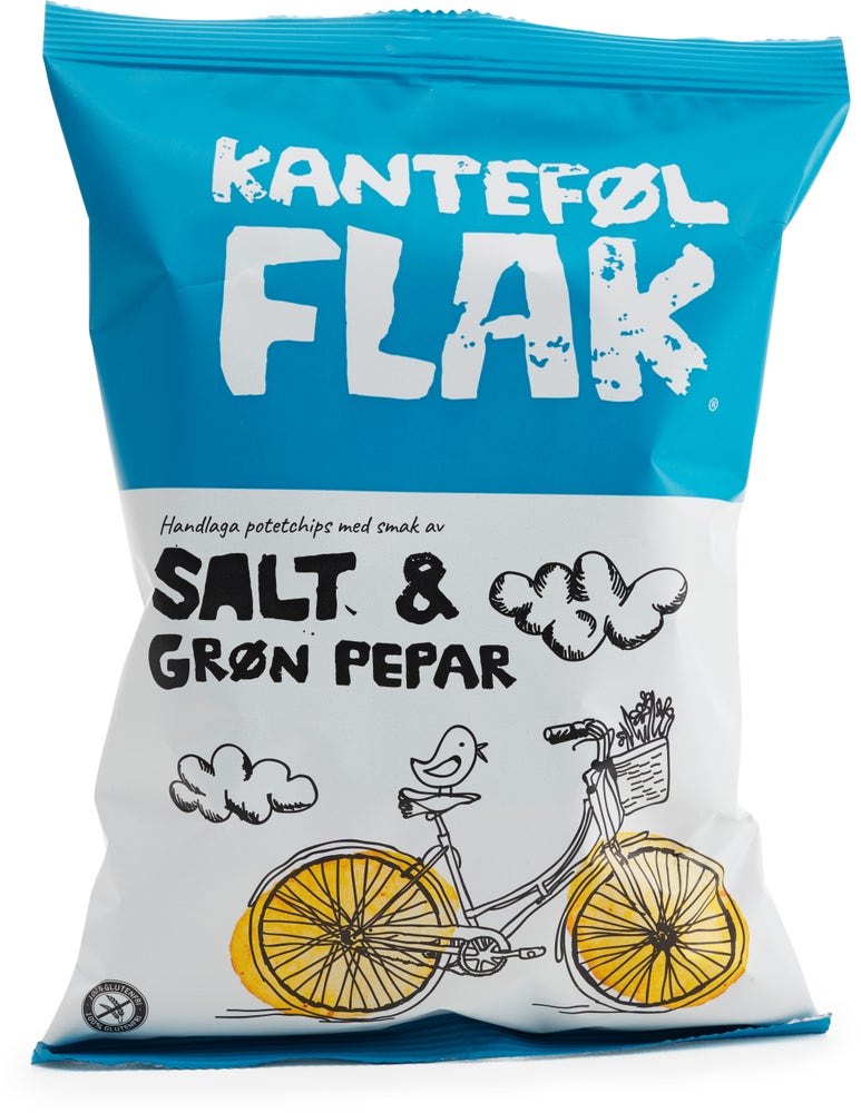 Kanteføl Potetchips Salt Og Grønn Pepper