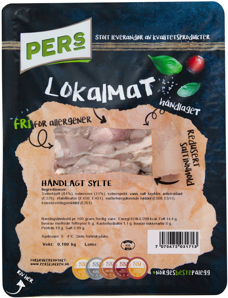 Pers Kjøkken Håndlagt sylte i Skiver