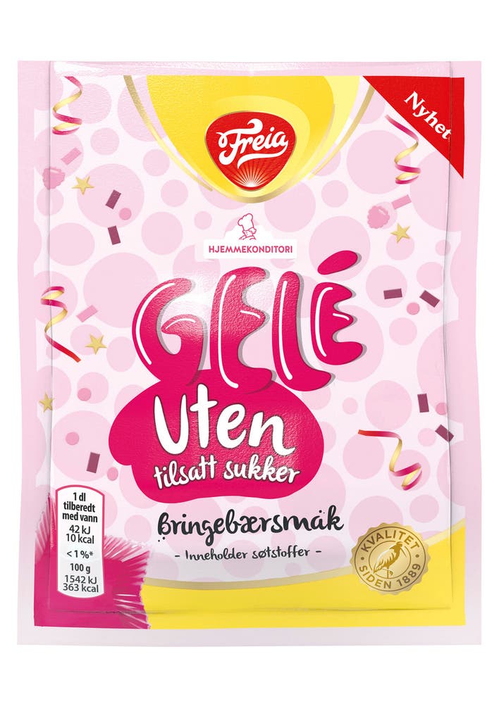 Freia Bringebærgele Uten Sukker