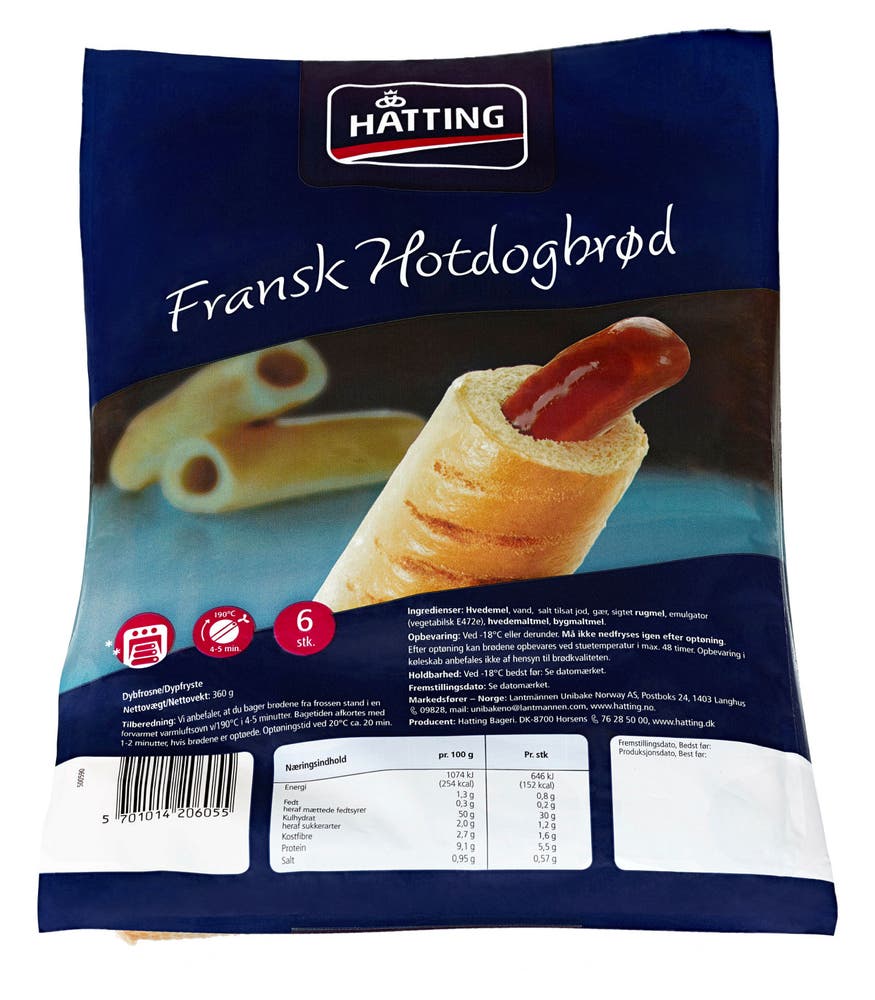Hatting Fransk Hotdog Brød