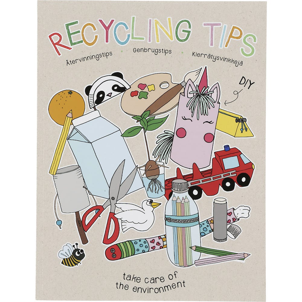 Clas Ohlson Klistremerkebok om gjennvinning