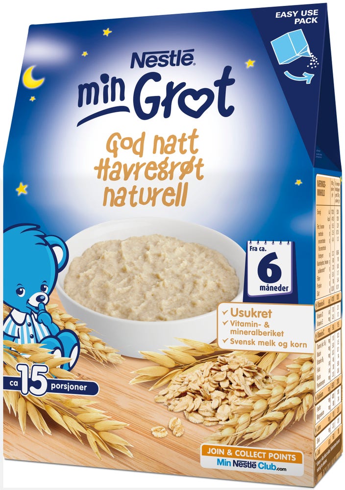 Nestlé God Natt Havregrøt Naturell Fra 6 mnd