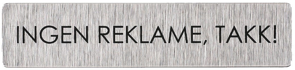 Clas Ohlson Dørskilt, Ingen Reklame Takk