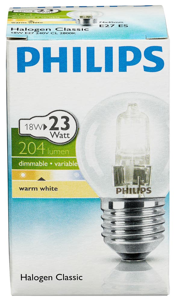 Philips EcoClassic 18w Krone 240v E27
