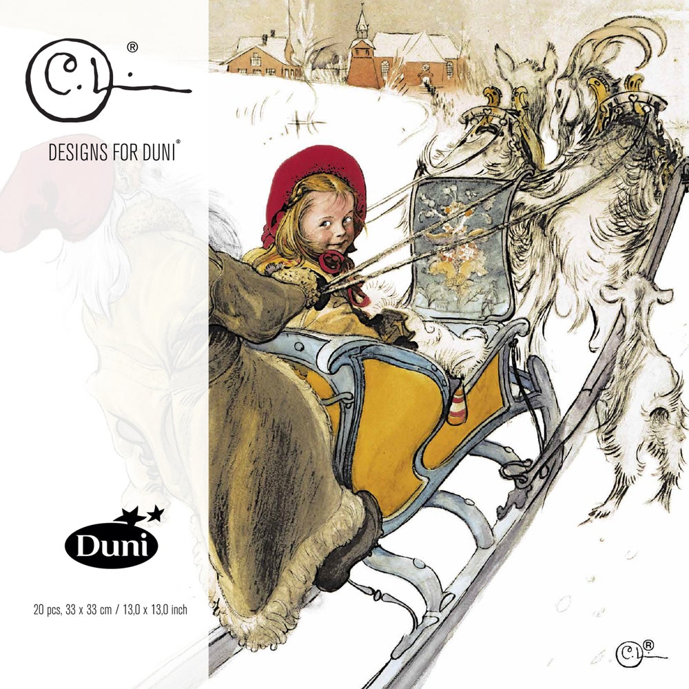 Duni Servietter Kerstis Slädfärd 3 lag, 33x33cm