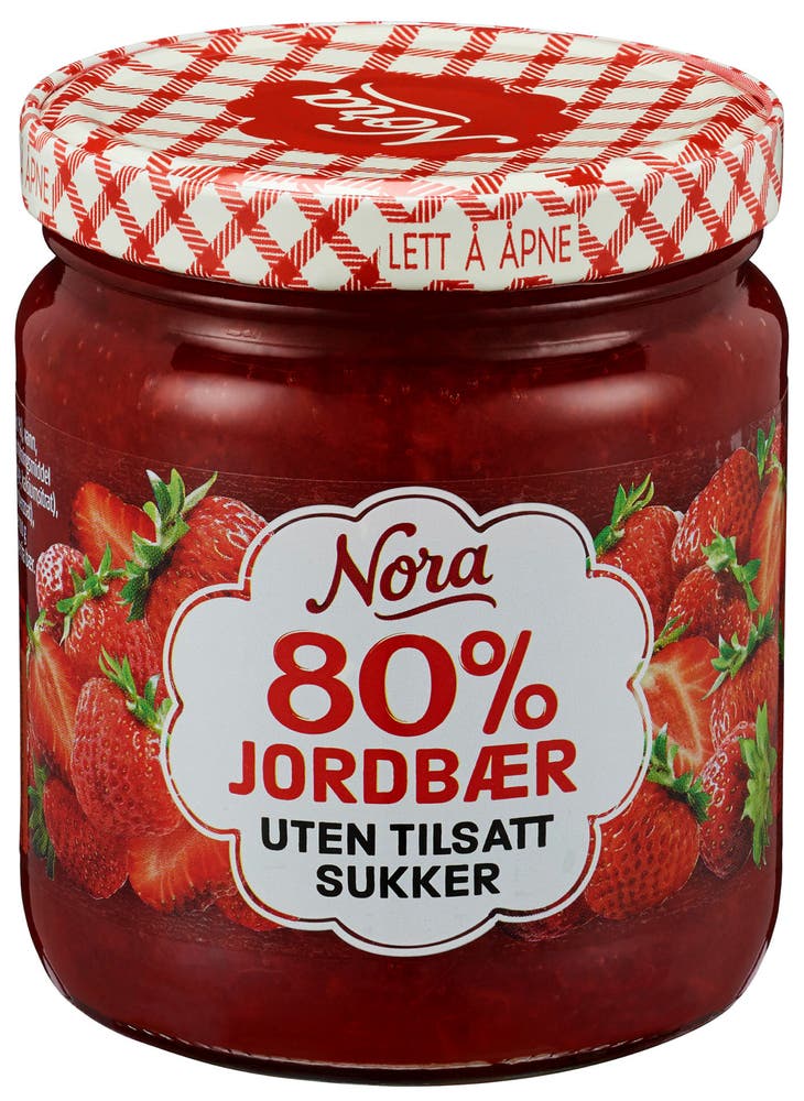 Nora Jordbærsyltetøy Uten Tilsatt Sukker