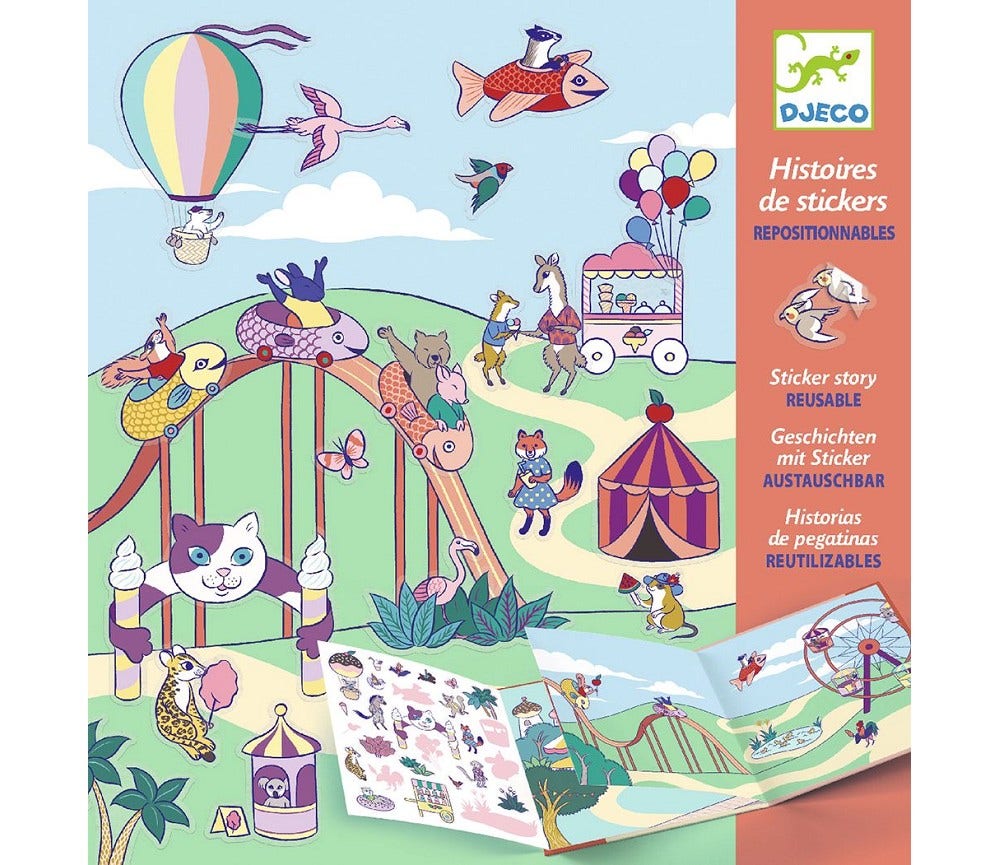 Djeco Gjenbrukbar klistremerkebok med motiver fra tivoli