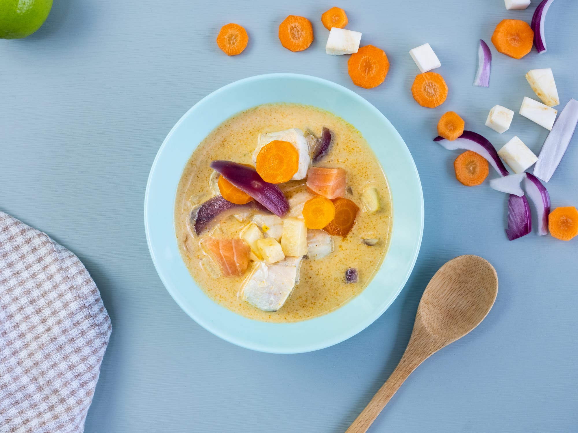 Thaisuppe med fisk og kokos - for barnehager