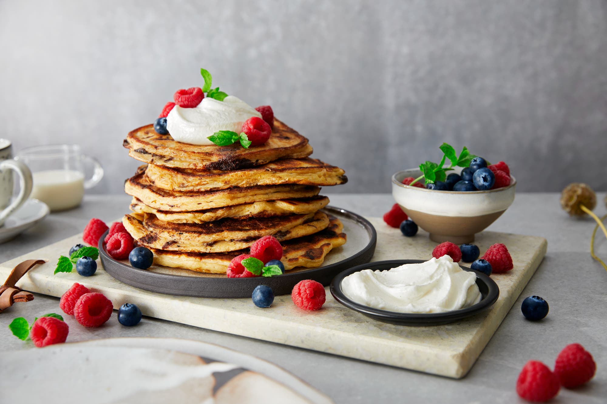 Pannekaker med vaniljekesam og sjokolade