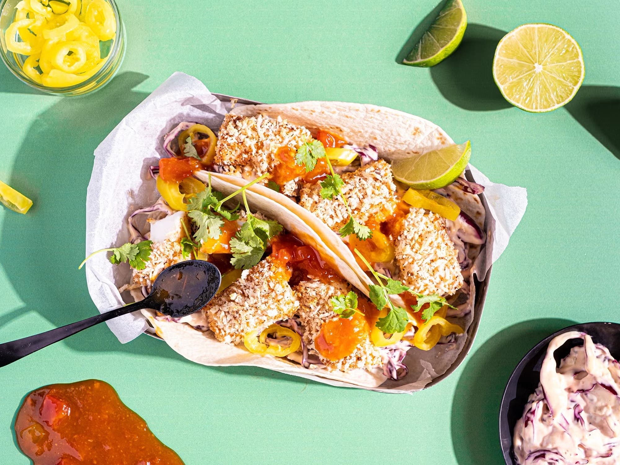 Fisketaco med coleslaw