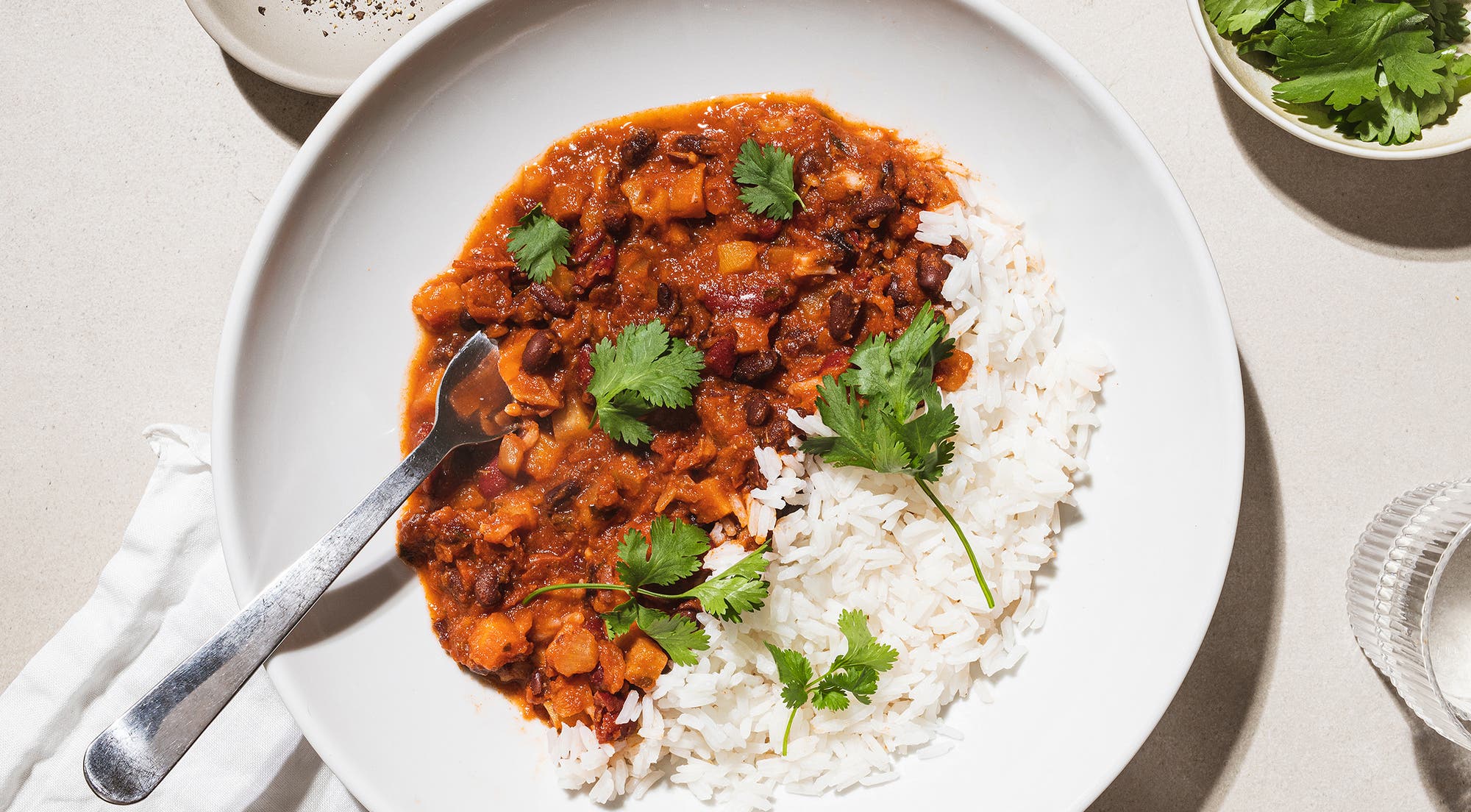 Chili sin carne med ris