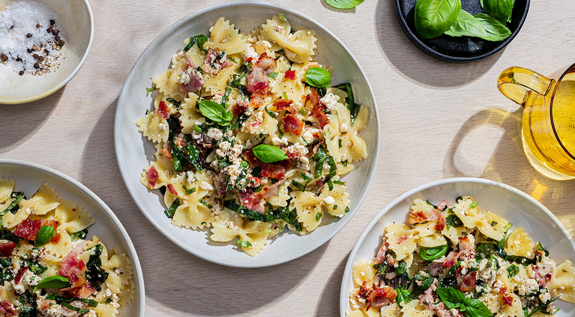 Rask pastasalat med bacon