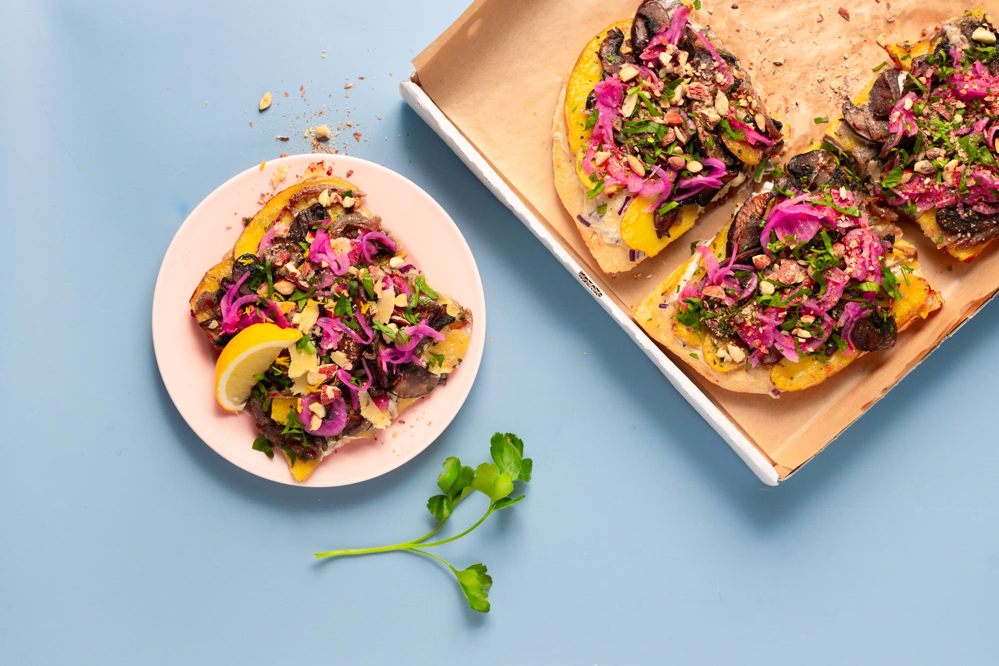 Umamipizza med potet og sopp