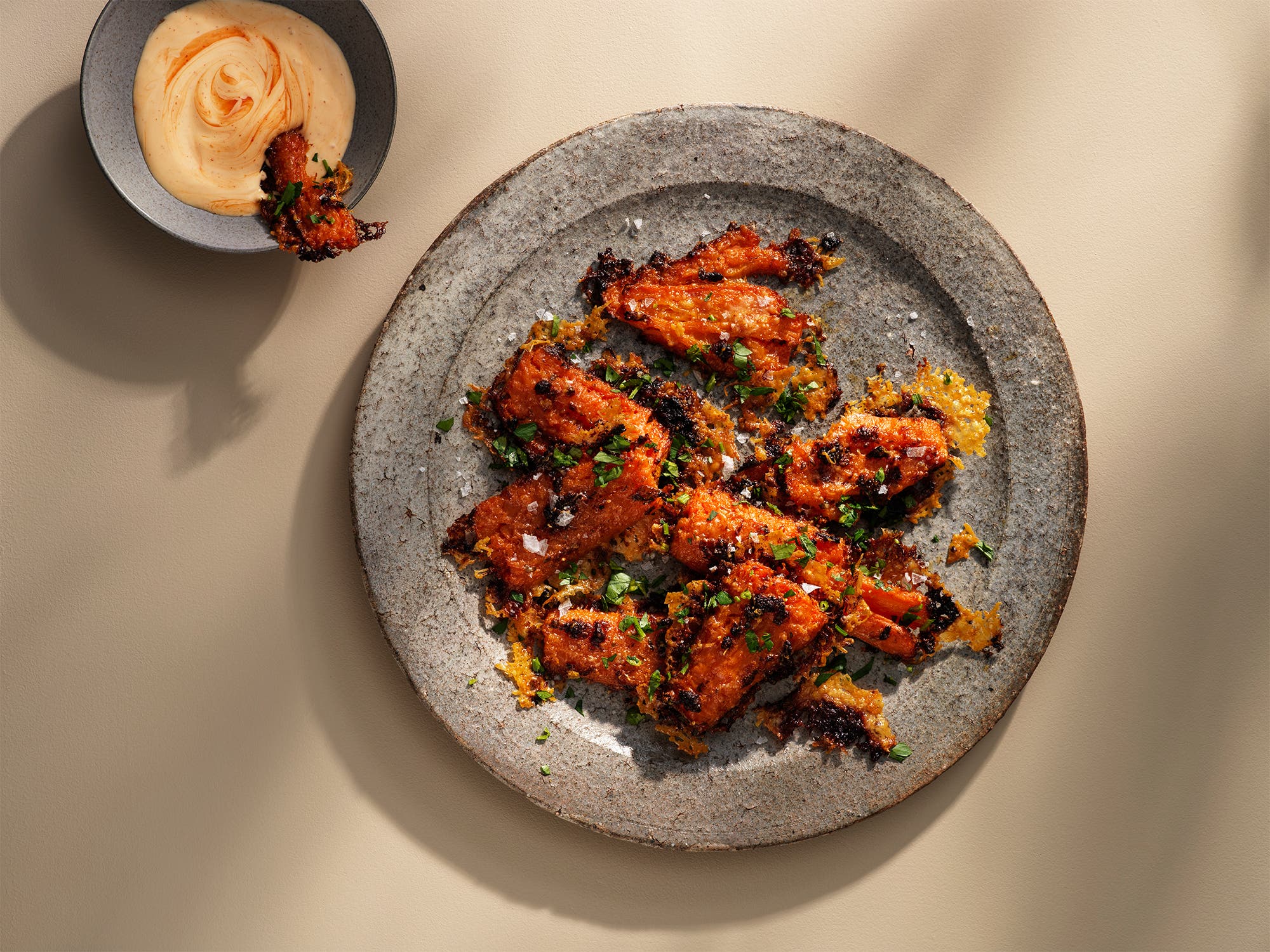 Smashed gulrot med parmesan