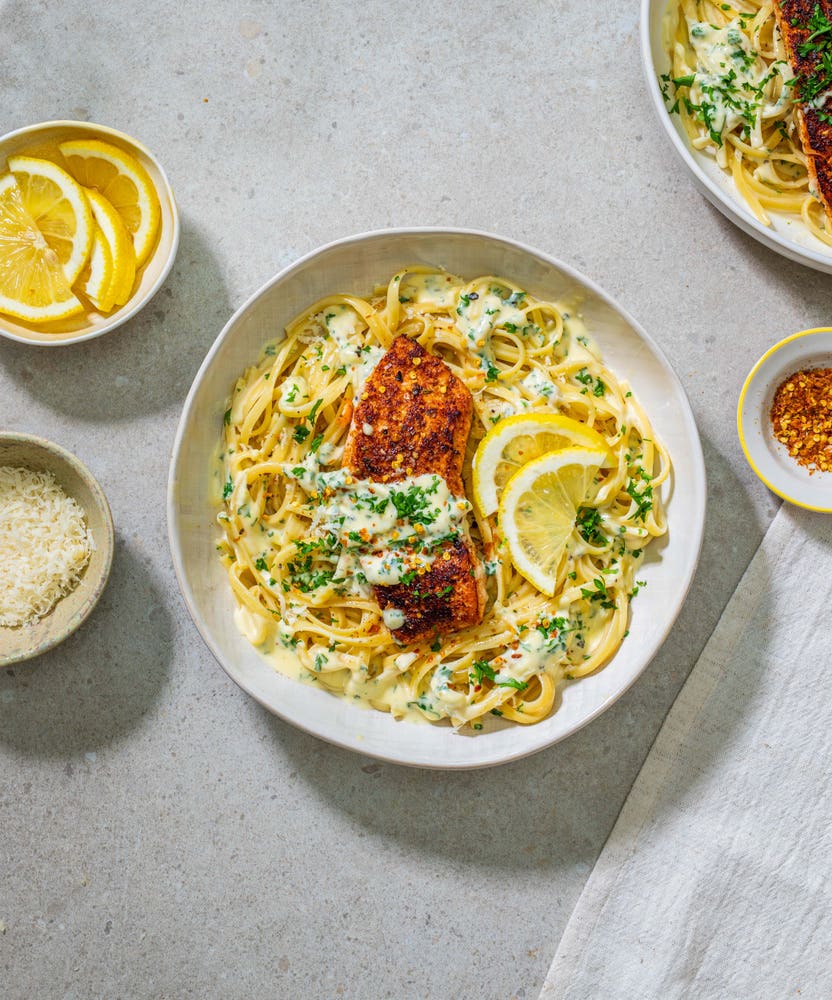 Laks med kremet sitronpasta