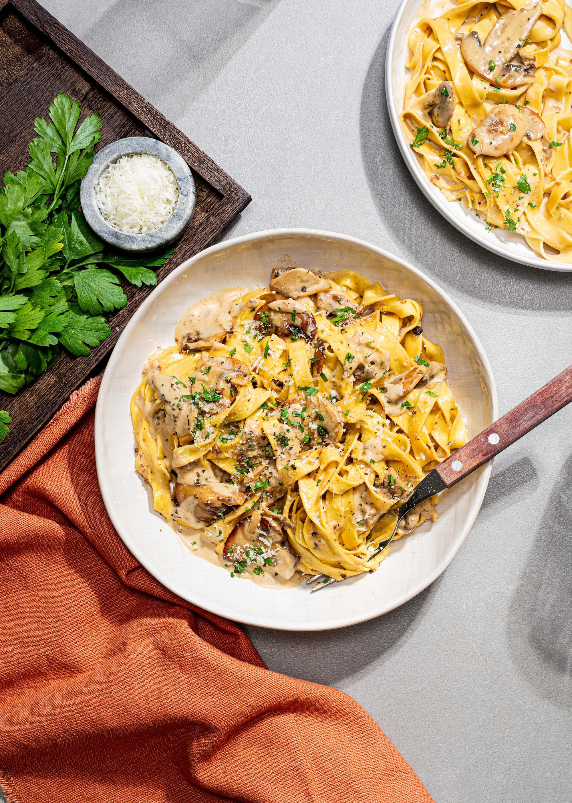 Kremet pasta med sopp