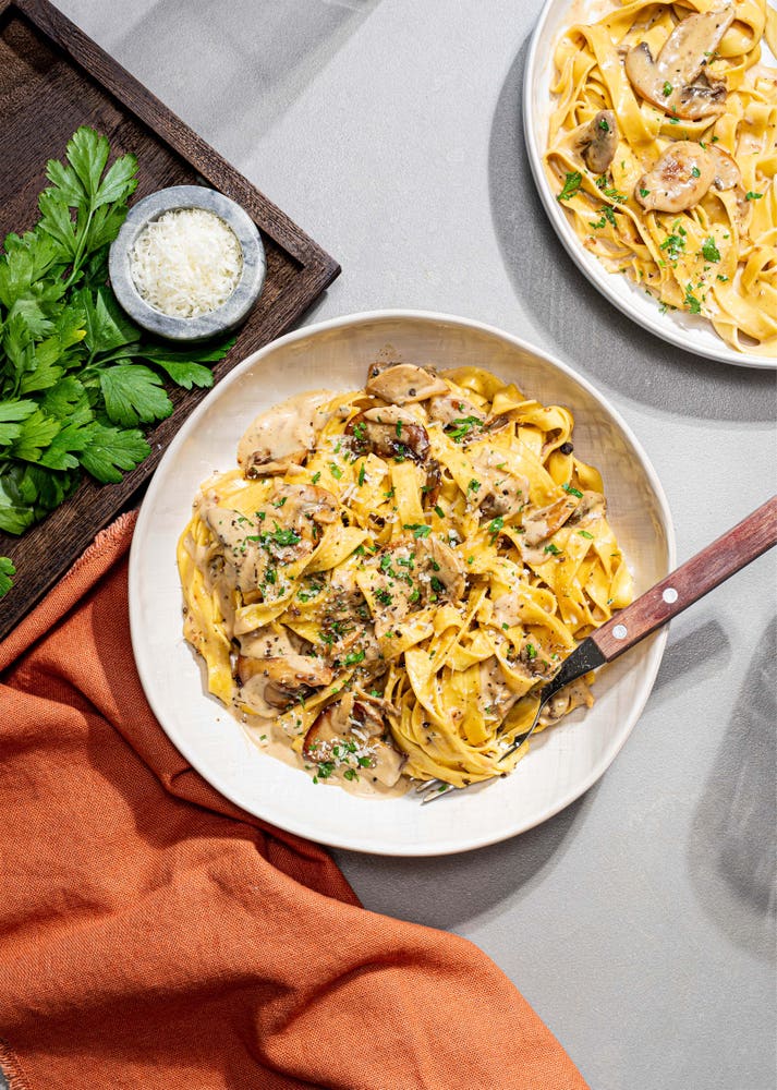 Kremet pasta med sopp