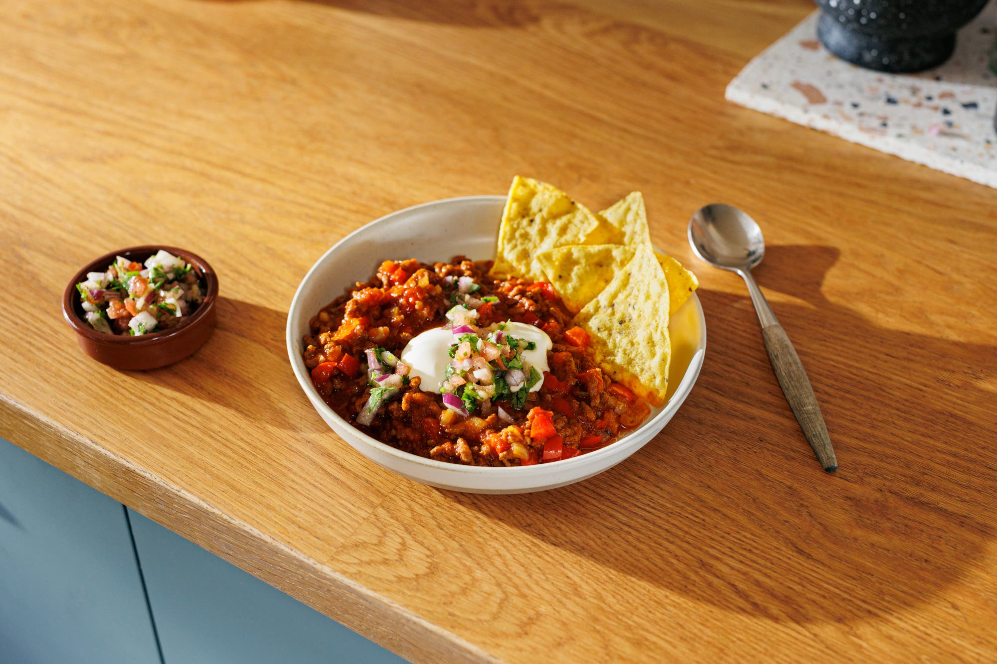 Chili con carne med salsa