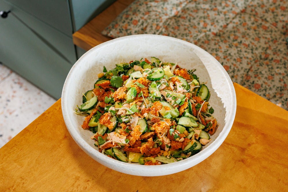 Crispy rissalat med laks